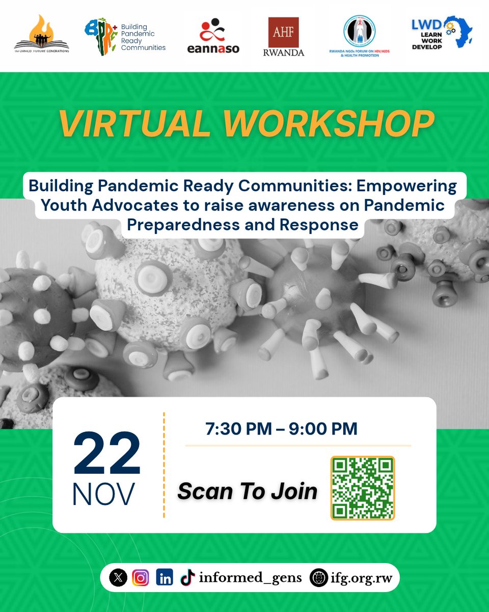 informed_gens's tweet photo. Join us for a virtual workshop on #BuildingPandemicReadyCommunities to explore how empowered communities, effective risk communication &amp; trusted information channels can strengthen outbreak preparedness and response. 

#InformedGens #PPRAwareness

@harerimana_tito @Knooliet https://t.co/upvN1Lyf34