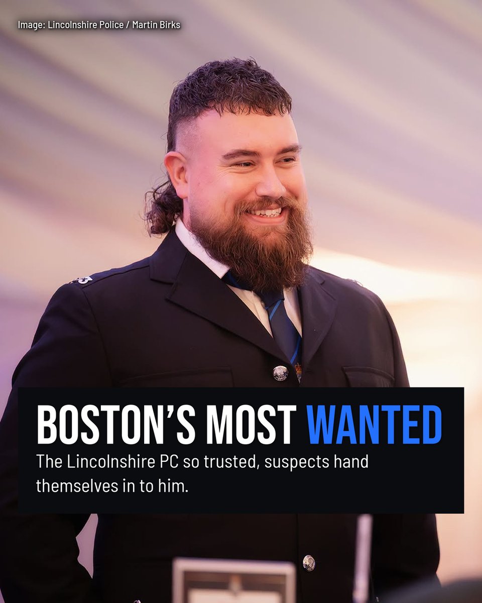 UKCopHumour's tweet photo. Boston's Most Wanted

PC Joshua Fulker has won Lincolnshire Police's Copper's Copper Award. His citation says suspects are known to hand themselves in to him on duty.

Trust like that is earned. Well done, Joshua. 💙

📸 @lincspolice / Martin Birks

#UKPolice #CoppersCopper https://t.co/yZgHr7FGFu