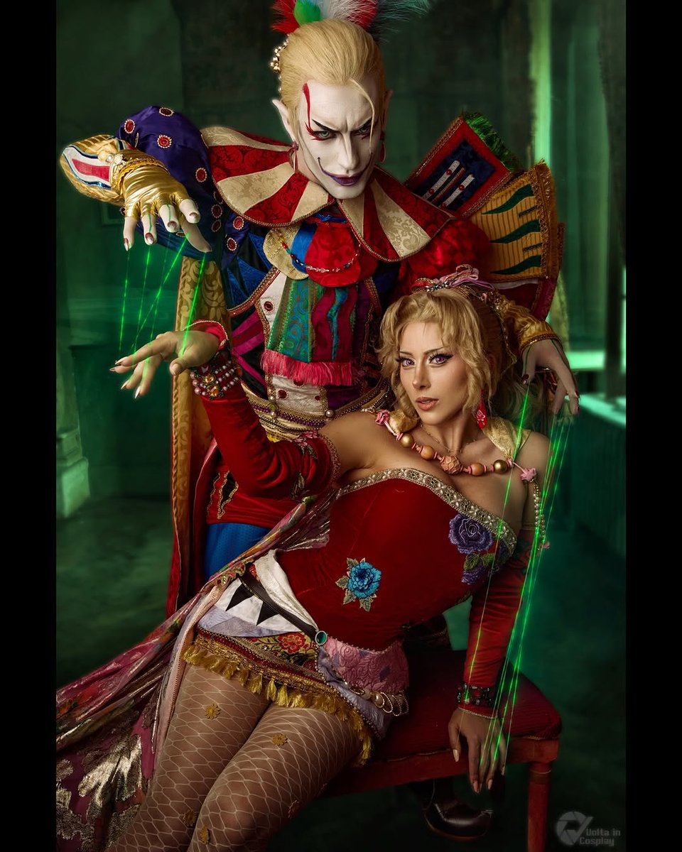 elizabethraql1e's tweet photo. “MADNESS AND MAGIC” 🎭✨
▪️KEFKA &amp; TERRA - Final Fantasy VI

Bringing Final Fantasy VI to life was one of our dream projects, especially after all the hard work, love and passion  and I put into these dream projects costumes from scratch. 🤍

Today is a... https://t.co/z6385iHEKT
