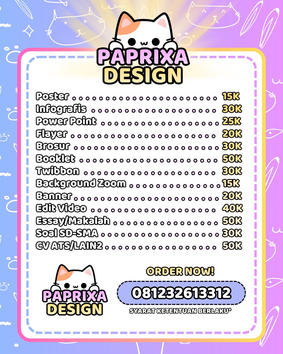 paprixaaaw's tweet photo. soree semuaa, aku saat ini open yaa yang mau dibantuin bikin tugasss, boleh tanya2 duluuu
https://t.co/7gMxAj7h0o
#zonauang #jokitugas https://t.co/9EUiG2EktQ