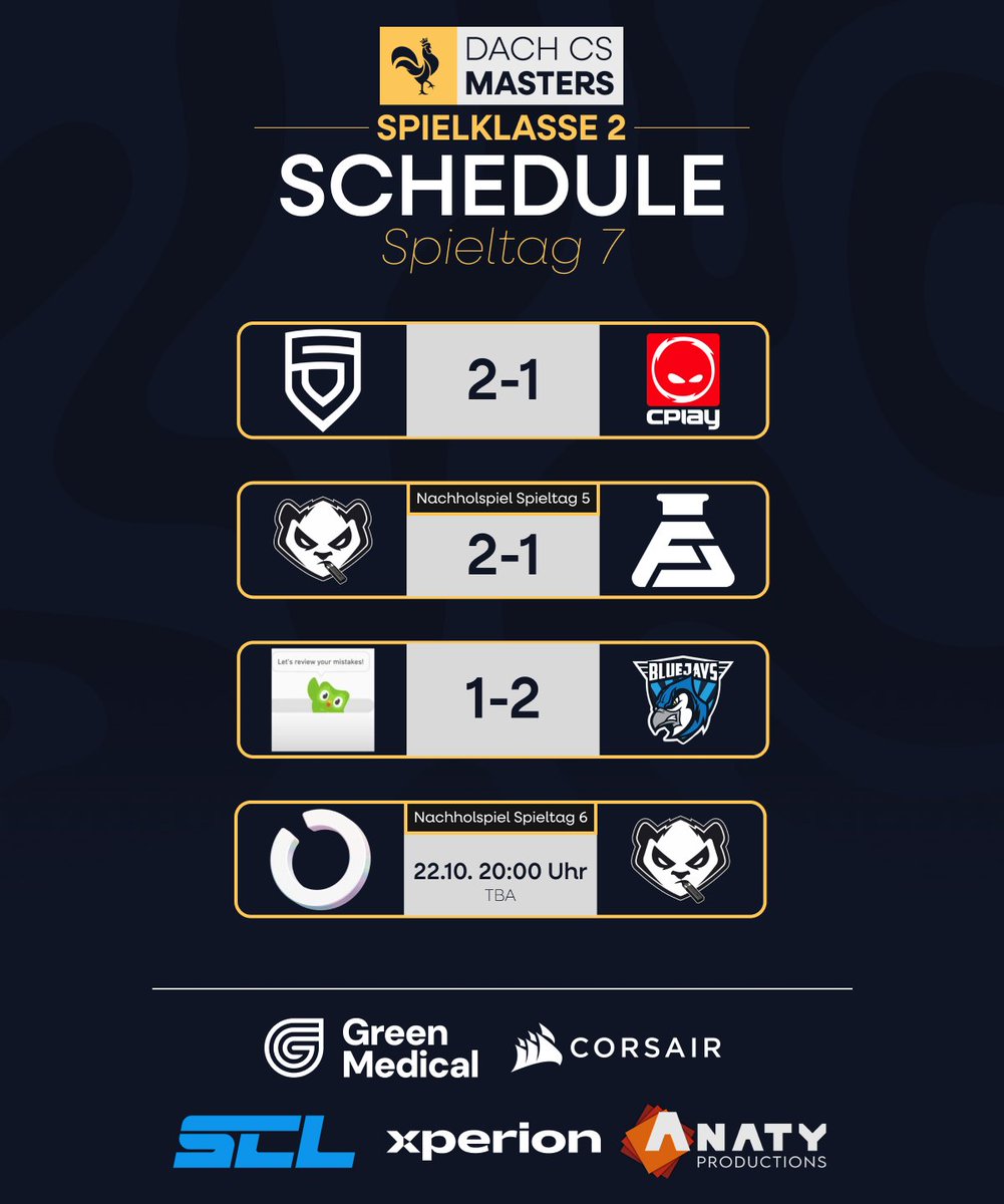 dachcs's tweet photo. Letztes geplantes Game der Spielwoche 7 in der SPK.2 🥸

@PandaricEsports Vape konnte gestern ihren ersten Sieg einfahren und treffen heute Abend auf ein ungeschlagenes @OTHERSCANTBEAT ⚔️

Stream wird heute Abend noch bekanntgegeben 📺

#DACHCSMasters🐔 https://t.co/vYn9lhpk7Q