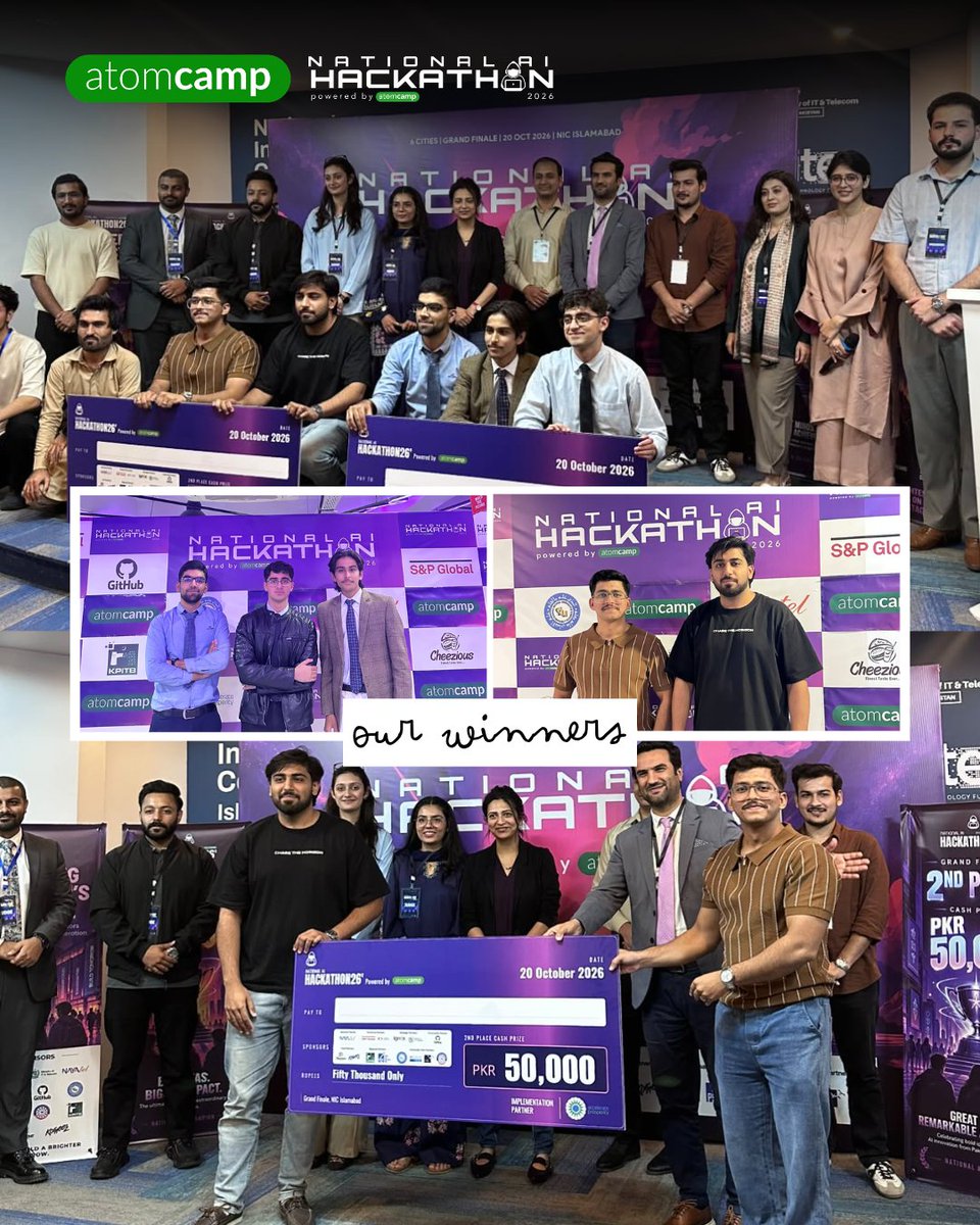 atomcamp's tweet photo. National AI Hackathon' 26 wrapped ✨ https://t.co/qC05okLnGU