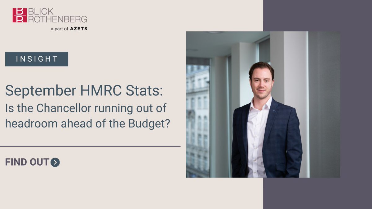 BlickRothenberg's tweet photo. 📊 Record tax receipts, but is a tax rise on the horizon?

The Government collected a record £75.7 billion in tax receipts in September.

Assistant Manager Tom Goddard's insight explores the figures and what they could signal for future tax changes.

https://t.co/k4xl269GoD https://t.co/nCtRQ8gV3n