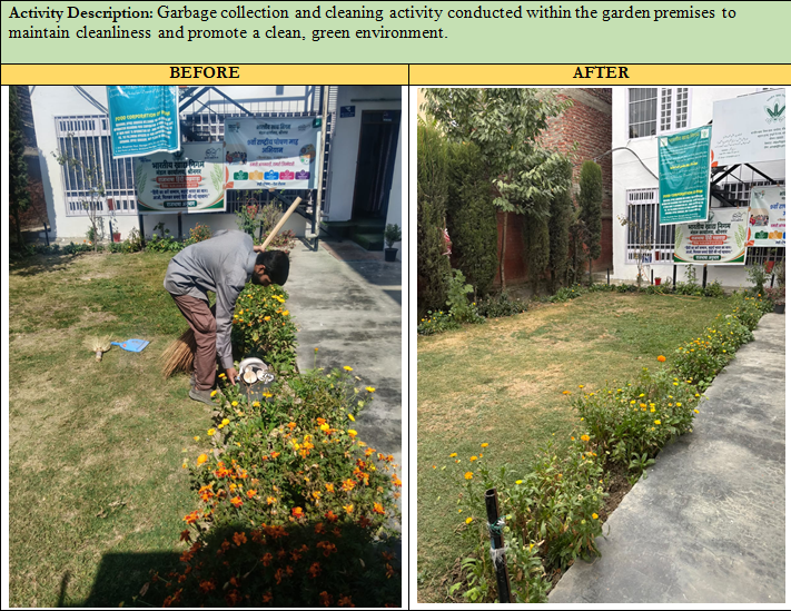 FCI_DO_Srinagar's tweet photo. Garbage collection and cleaning activities were carried out within the garden premises FCI DO Srinagar to maintain cleanliness, preserve greenery, and promote a clean, green, and healthy environment. 
#CleanlinessDrive #CleanAndGreen #SwachhBharat #SHS 2026#Special campaign 6.0 https://t.co/yubVFsnv2B