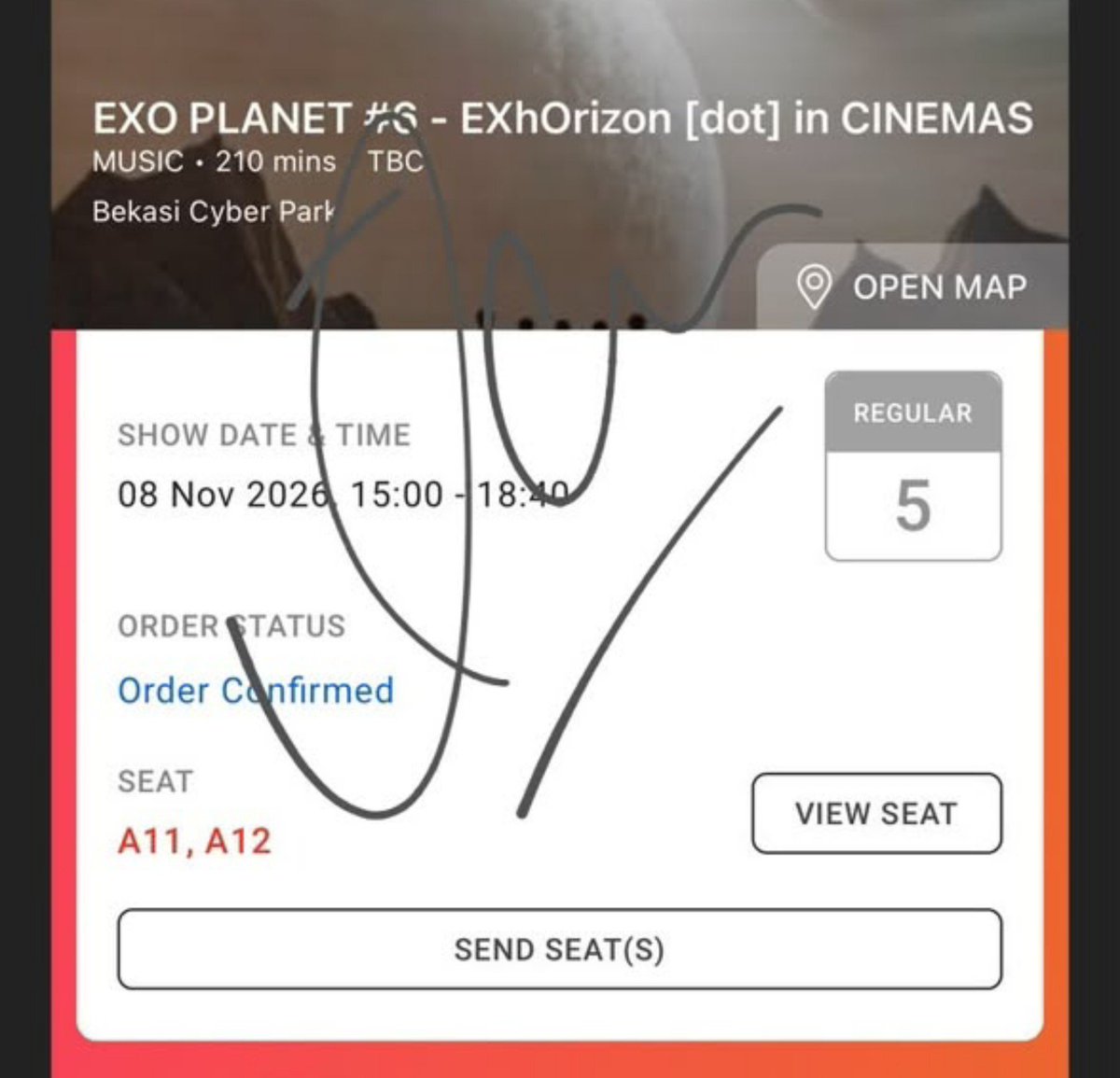 oshkji94s's tweet photo. [titipan] wts exhorizon dot cgv bekasi cyber park 2 tiket deret sweetbox. HARGA NORMAL NO FEE!

. want to sell wts exhorizon dot cgv bcp https://t.co/oYLlgqcBTU