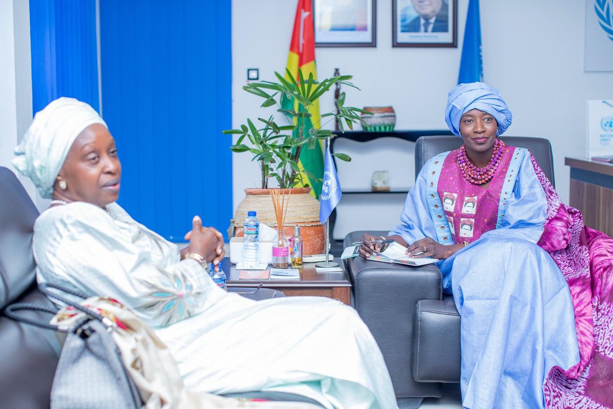 AWLNetwork's tweet photo. Strengthening women's leadership through dialogue and partnership.

AWLN Co-Convener Mme @BinetaDOfficial met with Ms. @CoumbaDSow, UN Resident Coordinator in Togo, to discuss advancing women's participation in governance, strengthening their influence in decision-making, and fostering intergenerational leadership.

📸 Photo courtesy of @UN_Togo

#AWLN #WomenLead #Togo