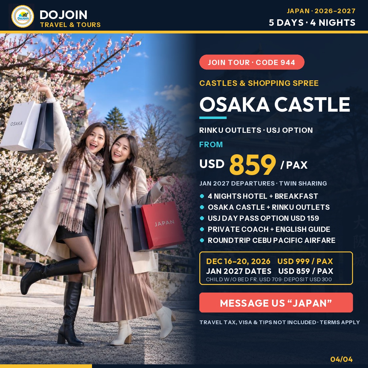 tavaresfc's tweet photo. OSAKA, KYOTO &amp; NARA 5D4N ALL-IN TOUR

Explore Fushimi Inari, Kiyomizu Temple, Nara deer, Todaiji, Osaka Castle, Dotonbori and more. Includes flights, hotel, breakfast, guide, transport and entrance fees. Dec 16–20, 2026 | Jan 2027 departures
From https://t.co/aPBHBzAUQG