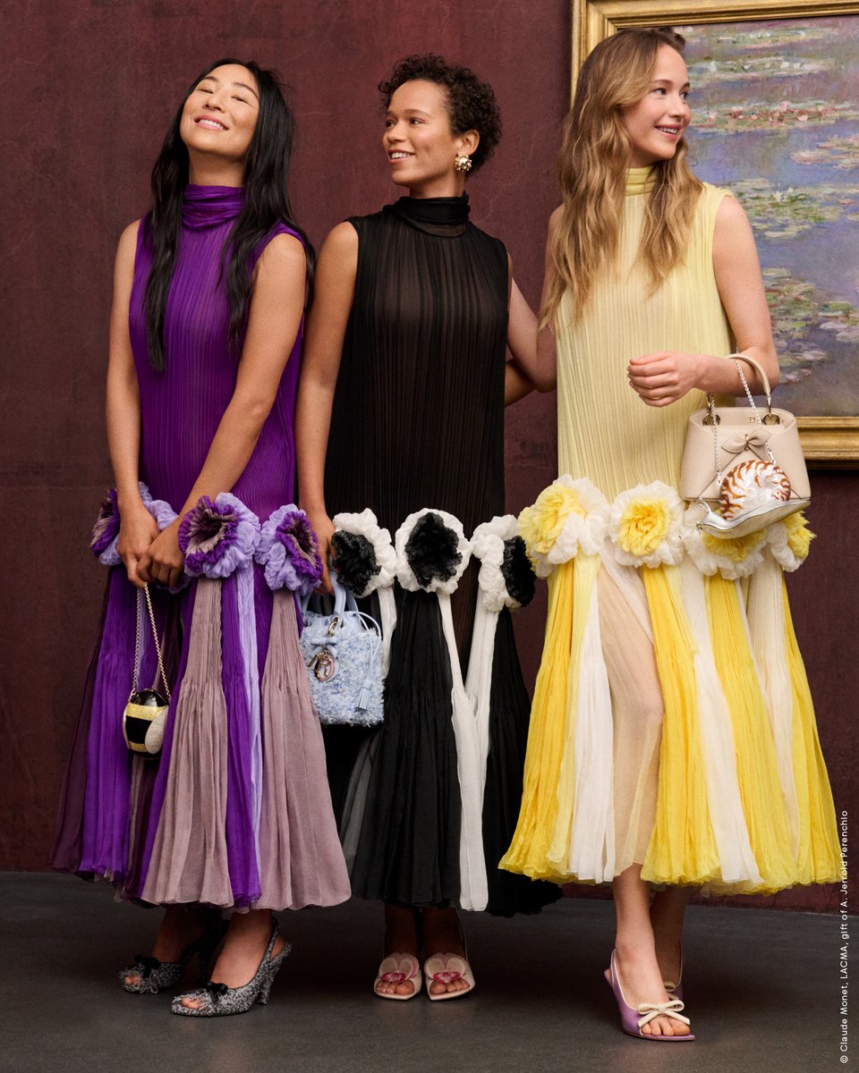 Dior's tweet photo. Dior Cruise 2027.

The imagination roams at the LACMA in the new campaign featuring Jennifer Lawrence, Greta Lee and Taylor Russell.

In selected stores and https://t.co/EjYbxtI8Be

#DiorCruise https://t.co/KkSflAnJx3
