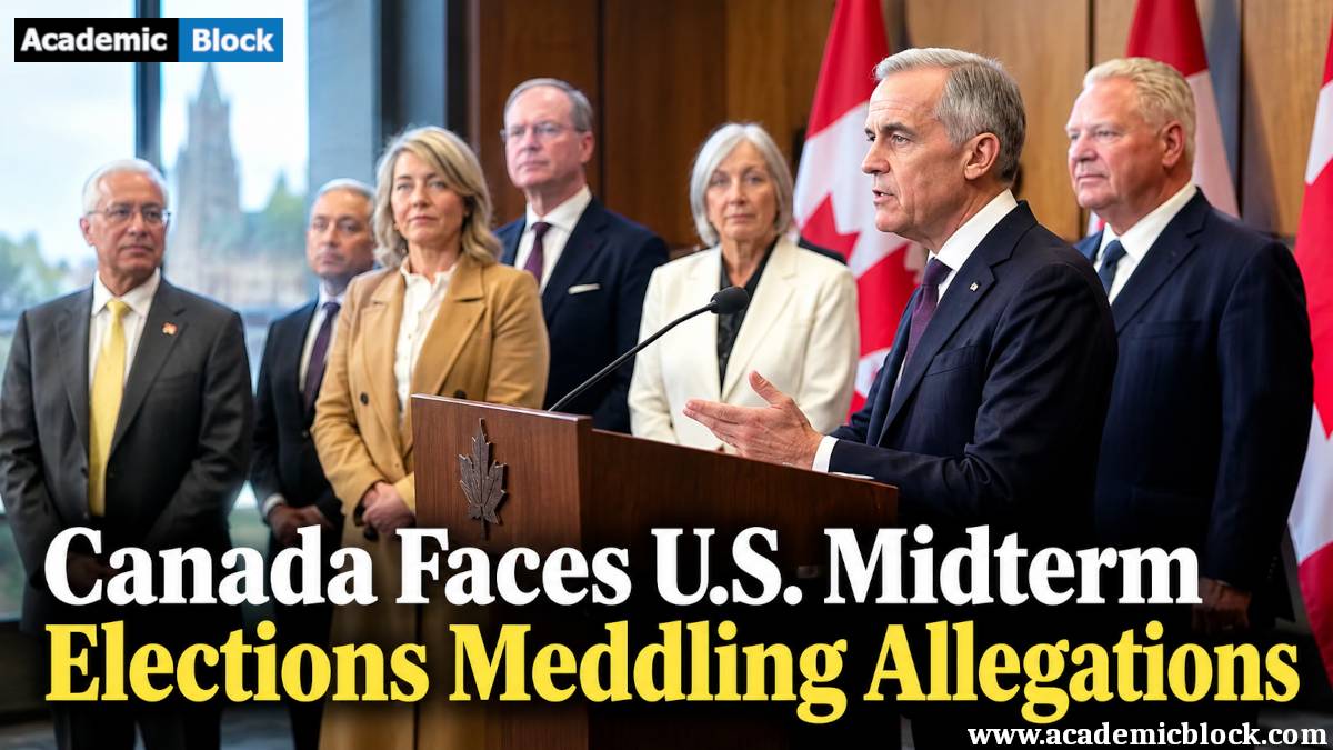 AcademicBlock_'s tweet photo. 🇺🇸 U.S. Warns of Possible Canadian Election Interference

Washington raises concerns over potential Canadian interference in the U.S. midterms.

Read more:
https://t.co/pzkTE5V1Ah

#USPolitics #Canada #Midterms #BreakingNews #academicblock https://t.co/EttkAv2JTT