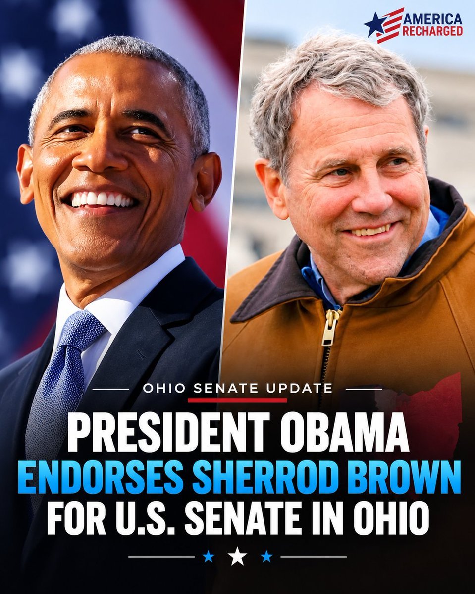 CloakedLeaks's tweet photo. 🇺🇸 Will Obama’s endorsement give Sherrod Brown the edge in Ohio? 👀

A) Definitely Yes 🟢 

B) Definitely Not 🚫 https://t.co/0KKd2LyFdu