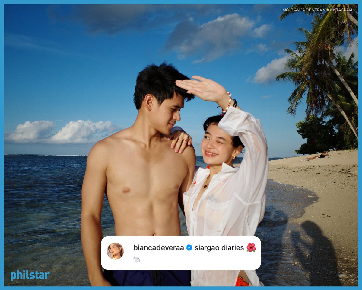 PhilstarNews's tweet photo. DUSBIA IN SIARGAO 🏖️🌊

Bianca De Vera gave fans a glimpse of her beach getaway in Siargao as she shared sweet snaps with Dustin Yu on Thursday, October 22.

“Siargao diaries,” her caption read. https://t.co/XyPkppWIAJ