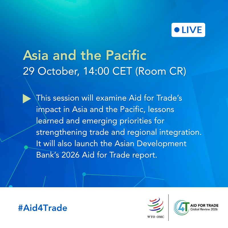 wto's tweet photo. How is #Aid4Trade making a difference across regions? Join the Global Review for Regional Spotlight sessions exploring impact, lessons learned &amp; emerging priorities in:

Africa: https://t.co/z3mbrMaCrh Asia &amp; Pacific: https://t.co/SbHMFj2iOc The Americas: https://t.co/yXoncM9X9J https://t.co/LpQd5XiekL