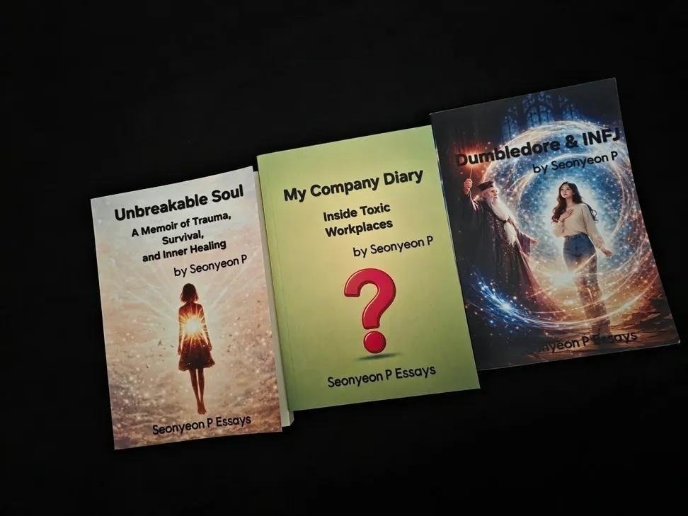 SeonyeonPEssays's tweet photo. #AmazonAuthor
#SeonyeonP
#UnbreakableSoul
#MyCompanyDiary
#DumbledoreAndINFJ
https://t.co/eaS41Z96Db https://t.co/k90TQUcDuV