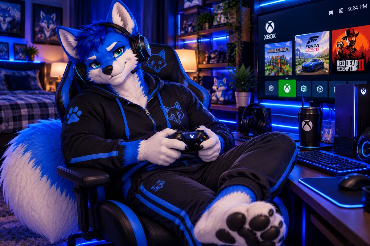 kiafrostsfw's tweet photo. 🎮🦊❄️ GAMING NIGHT WITH KAI FROST! 💙🐾

Hey, my fluffy friends! 💙🥰

It's gaming time! 🎮🔥

I've got my Xbox fired up, my headset on, my controller ready, and my favourite gaming chair waiting for me! 🦊💙

Nothing beats relaxing in my bedroom after a long day, turning on my Xbox Series S and escaping into the gaming world for a few hours! 🎮✨

Whether I'm building something amazing in Minecraft, exploring the Wild West in Red Dead Redemption 2, or cruising around in Forza Horizon, there's always something fun to do! 🐾💙

But now I've got a question for all my fellow furry gamers! 👀🎮

What do YOU play on?

💚 1. Xbox — Team Green! 🎮

💙 2. PlayStation — Team Blue!

🖥️ 3. PC — Keyboard and mouse!

❤️ 4. Nintendo Switch — Gaming anywhere!

📱 5. Mobile — Gaming on the go!

And here's another question...

What's your favourite game of all time? 👀🔥

I'm always curious to see what everyone enjoys playing! Maybe we'll even have a few games in common! 🥰🐾

Drop your platform and favourite game in the comments below! 💙

And remember, whether you're on Xbox, PlayStation, PC or anything else, we're all gamers here! 🎮🦊❄️

Game on, fluffies! 💙🐾🔥

#Furry #FurryArt #FurryFandom #FurryCommunity #FurryArtwork #FurryOC #Fursona #AIArt #AIArtwork #FurryAI #FurryAIArt #AIArtFurry #AIFurry #AIFurryArt #FurryAIArtist #SFW