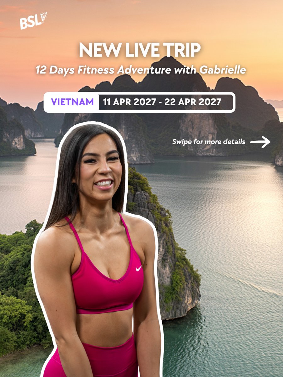 alexithanieto's tweet photo. Give yourself 12 days to focus on you. Join @breathesweatlove and me in Vietnam, 11–22 April 2027. Fitness, adventure, culture and connection. Use code GABRIELLE300 for £300 off. Comment “VIETNAM” for details. https://t.co/uOa6SzmBrF
