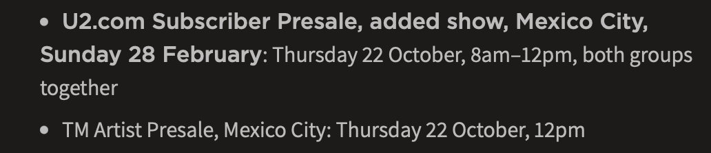 U2Community's tweet photo. THIRD NIGHT IN MEXICO CITY @U2.com SUBSCRIBER PRESALE MORE DETAIL :
Show has been added for The Greatest Show On Earth World Tour: Mexico City on Sunday 28 February 2027.
https://t.co/9xkb9jMgsa

#U2TGSOE https://t.co/xgcEeJMGdg