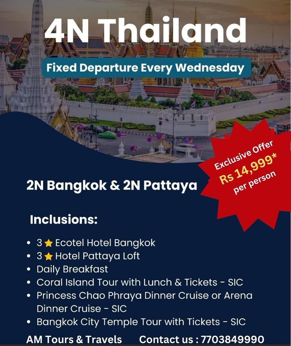leandrosoft21's tweet photo. Vacation plans? Explore Thailand with exclusive travel packages. Book now for a limited-time offer. https://t.co/xx40gMGO81