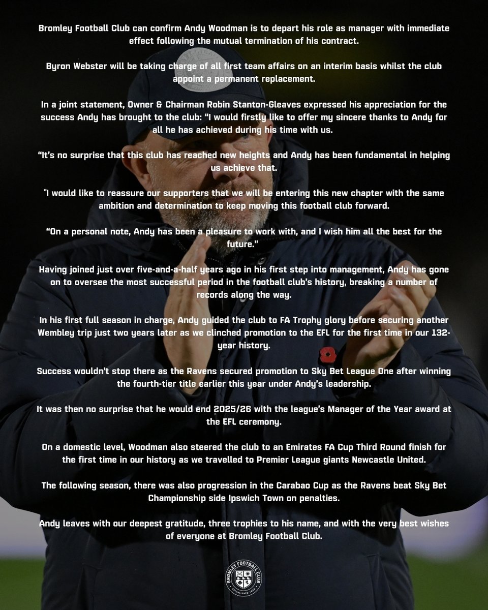 bromleyfc's tweet photo. Club Statement 📝 https://t.co/EpsqdilUKL