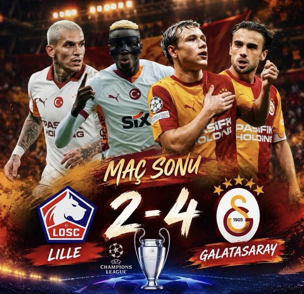 GsTunco's tweet photo. 1...
2...
3...
4...
Tamammm 💪🦁💛❤️
#LILvGS #LilleGalatasaray
@ChampionsLeague #UCL
#Batrakov 👏🧿 #Osimhen 👑
#YunusAkgün 👏 #Torreira 👏 https://t.co/pQul4kcME4 https://t.co/42gj0A9WLF