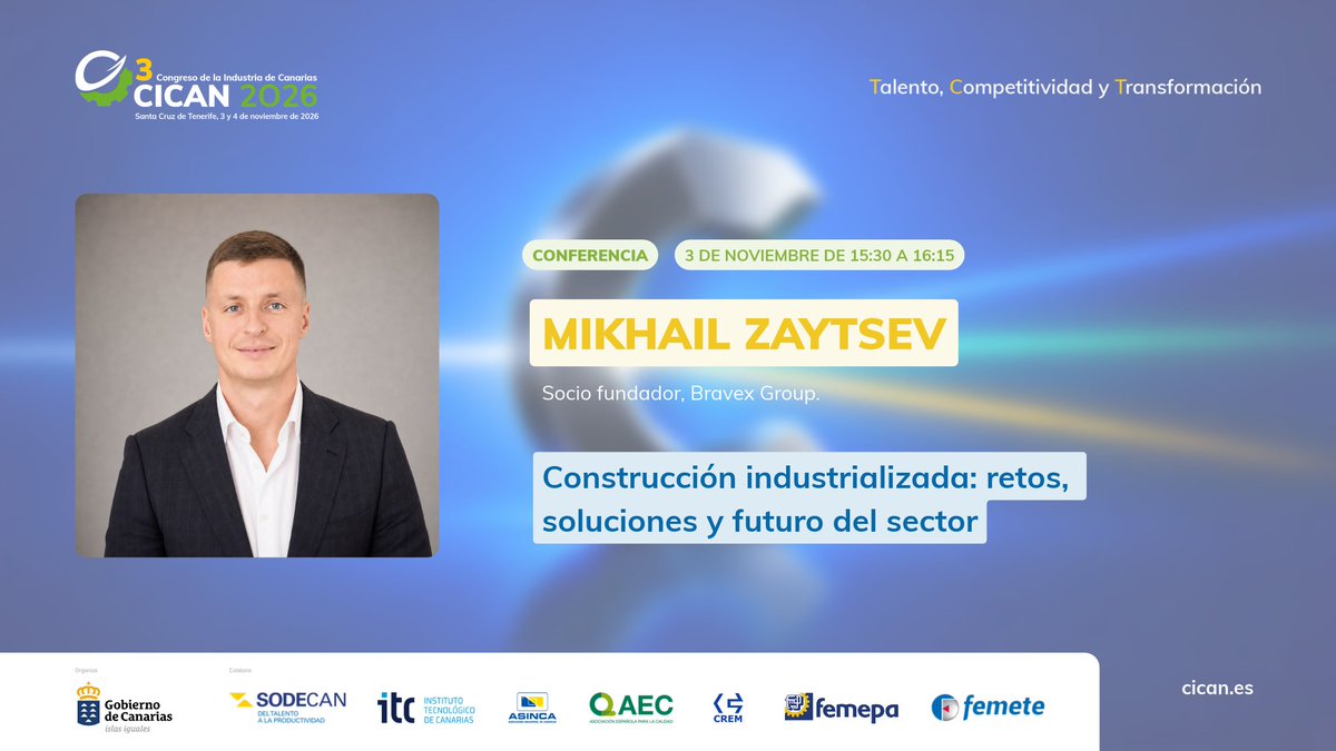 CongresoCICAN's tweet photo. 🤔 ¿Sabes lo que se mueve en la construcción industrializada?

🎯 En #CICAN2026 hablamos de retos, soluciones y del futuro del sector.

✅ No te lo pierdas: https://t.co/dYIfYykGdn https://t.co/aUkr1Wv2II