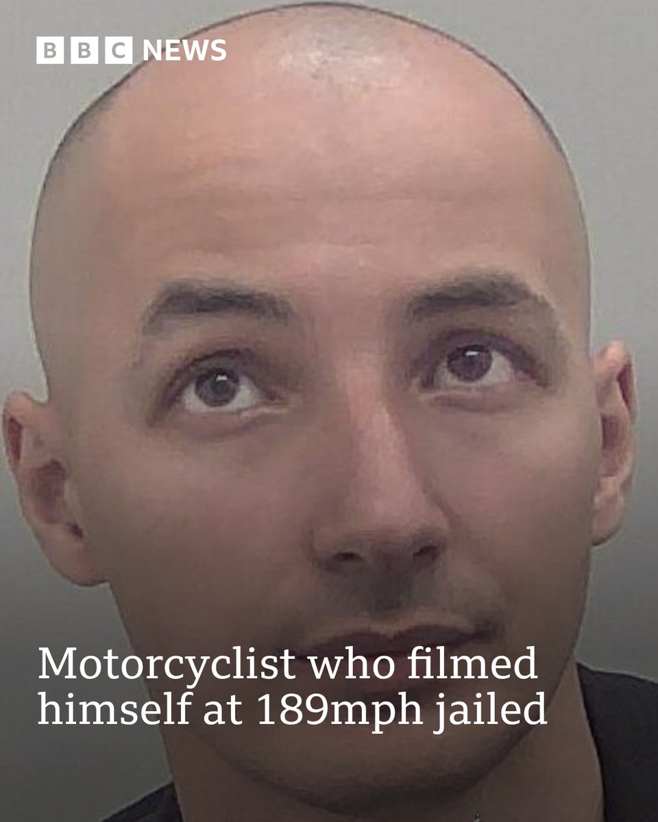 BBCRadioKent's tweet photo. A motorcyclist who filmed himself riding at 189mph (304km/h) and goading police into high-speed pursuits near Maidstone has been jailed.
 
More here: https://t.co/GvRurL8zkX https://t.co/K7tQZTlETj