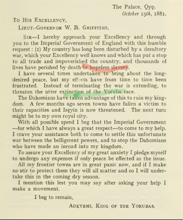 ifeora90's tweet photo. Your damn fathers were so much dealt with during slavery that your Ọbá have to write the British for help to save your race from going into "utter extinction"
So be humbled https://t.co/6S8o2svqii
