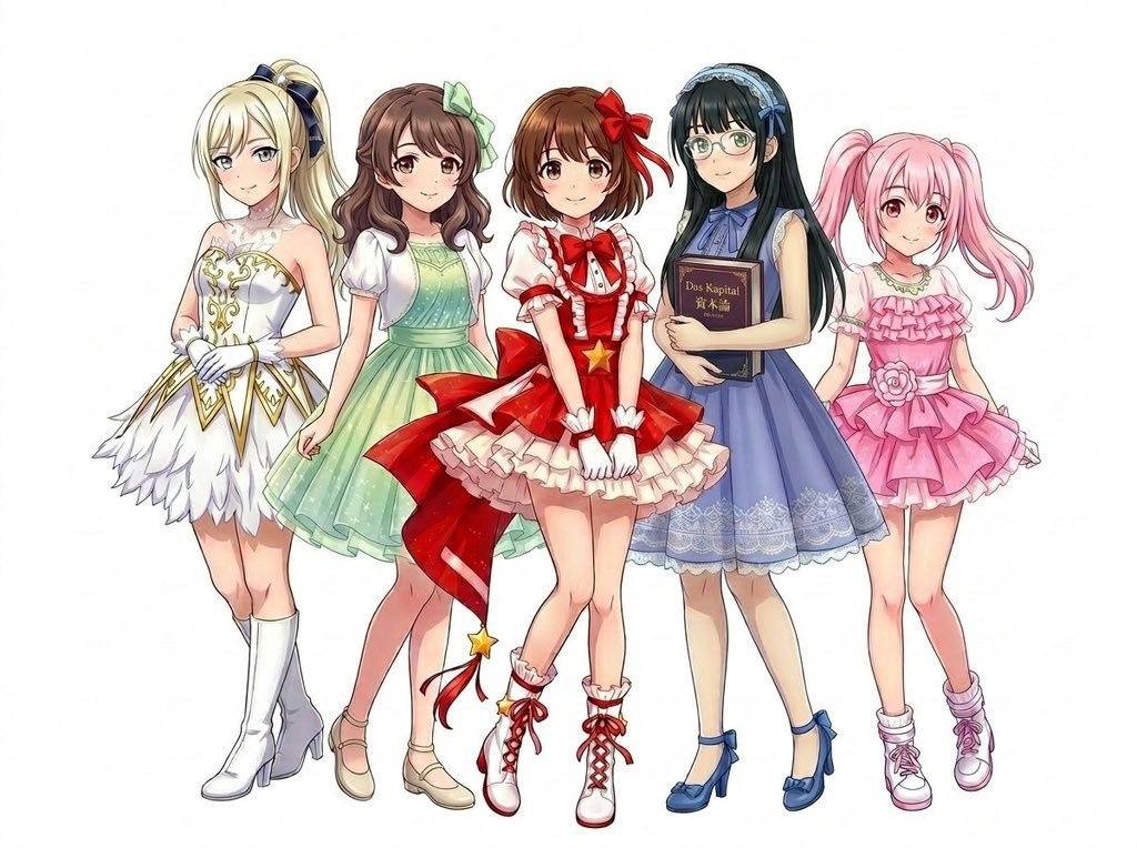 yominokuni140's tweet photo. 【悲報】

日本共産党を明るくかわいく応援してくれるアイドルユニット「Party Commu！」、

・黒人がいない
・なぜ全員スカートなのか
・性搾取
・多様性への配慮、、、

等と、あまりにも日本共産党らしい怒られが発生してしまう。 https://t.co/tO4LfbKTP5