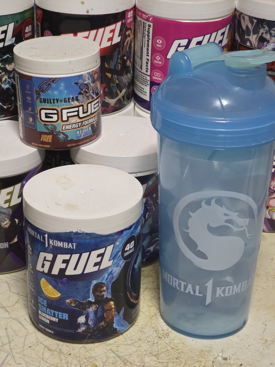WaywardToadSage's tweet photo. I managed to get some sleep last night. Let's see how far some #IceShatter @GFuelEnergy can carry me today. #SubZero #MortalKombat1 #GFUEL https://t.co/y1DwAn8Ljt