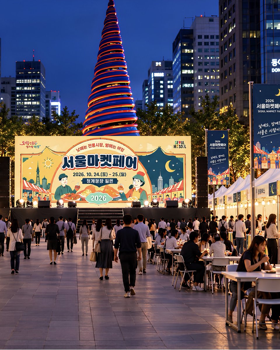 creatrip_korea's tweet photo. 📰今日の韓国ニュース🇰🇷
ソウルの中心部で自然を感じられて、夜景も大人気のお散歩スポット✨
「清渓川（チョンゲチョン）」で新しいサービス開始&イベントが開催されるよ！

🚌清渓川を走る自動運転バス「清渓A01」が夜間運行スタート！
夜まで遊んでから広蔵市場まで往復しやすくなったよ💨
📅 10/22(木)〜 平日のみ
🕖 19:00〜23:50
📍 清渓広場 ⇄ 広蔵市場
💰 無料（交通カード必須）

🛍️週末限定「ソウルマーケットフェア」開催！
約40店舗が集結！韓国グルメや雑貨、体験イベントも楽しめるよ🇰🇷
📅 10/24(土)〜25(日)
🕙 10:00〜21:00
📍 清渓広場一帯
💰 入場無料

明洞や鍾路観光のついでに立ち寄るのもおすすめ！
清渓川アクセス・夜景・グルメまとめガイド👉https://t.co/q9c6Olr7qg