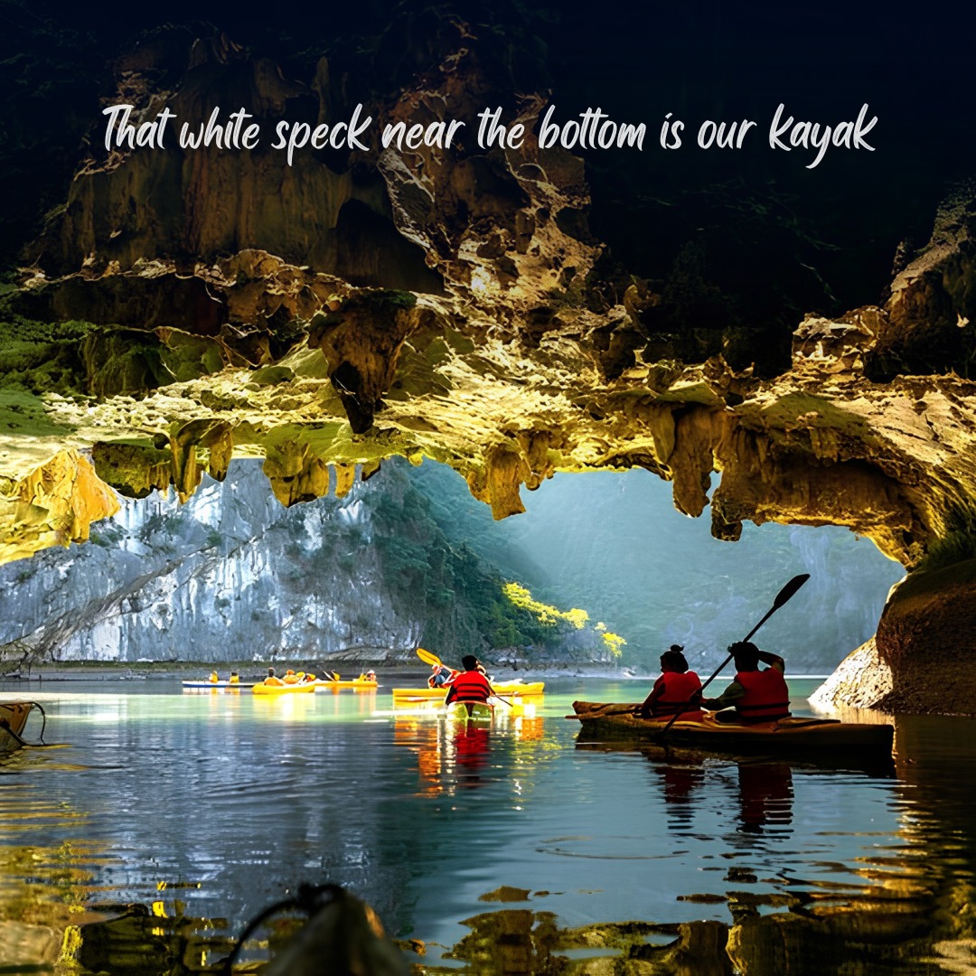 guan99's tweet photo. Dark &amp; Light Cave in Lan Ha Bay feels like stepping into another world. Paddle through a shadowed limestone archway and emerge into a silent, sunlit lagoon enclosed by towering ancient cliffs. https://t.co/oQs29wguXj