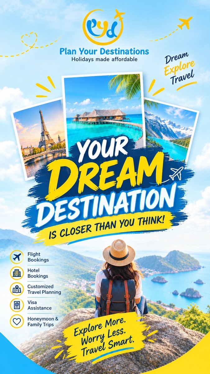 ClaudissimoxD's tweet photo. Your dream destination is closer than you think. From mountains and beaches to iconic cities, Plan Your Destinations makes travel simple with customized planning, bookings, visa assistance, and more. Where will you go next? https://t.co/x4xiy0nqUF