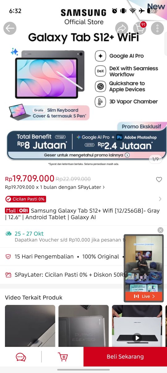 Stargazingat1am's tweet photo. @ShopeeID Aku beli #GalaxyTabS12 Plus dengan e-Voucher Samsung Reservation+ dapat diskon hingga 1.5JT 💙 #JustLightThat #TheNewGalaxyTabS12xShopee https://t.co/Z4x9GY3nAq