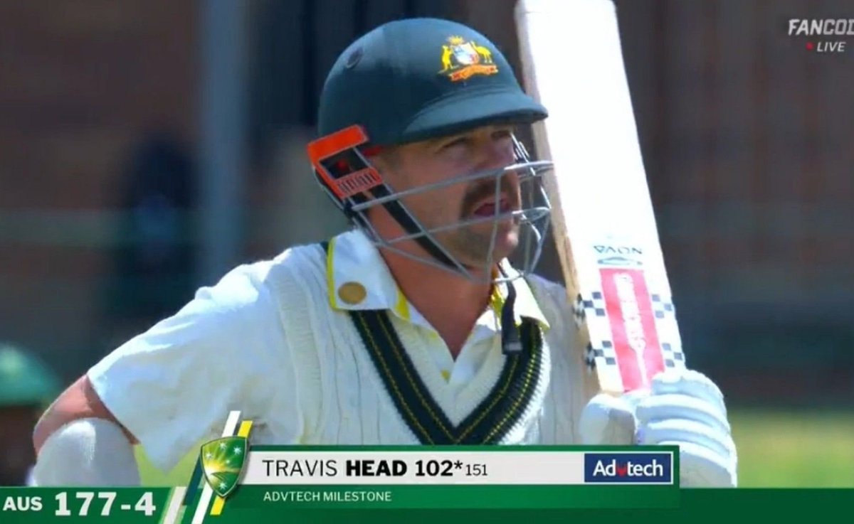 CricUpdate58494's tweet photo. 13th Test Century for Travis Head, first in South Africa 🔥🙌
#AUSvSA #SAvAUS #testcricket #TravisHead #testseries https://t.co/WjKqkH88ai