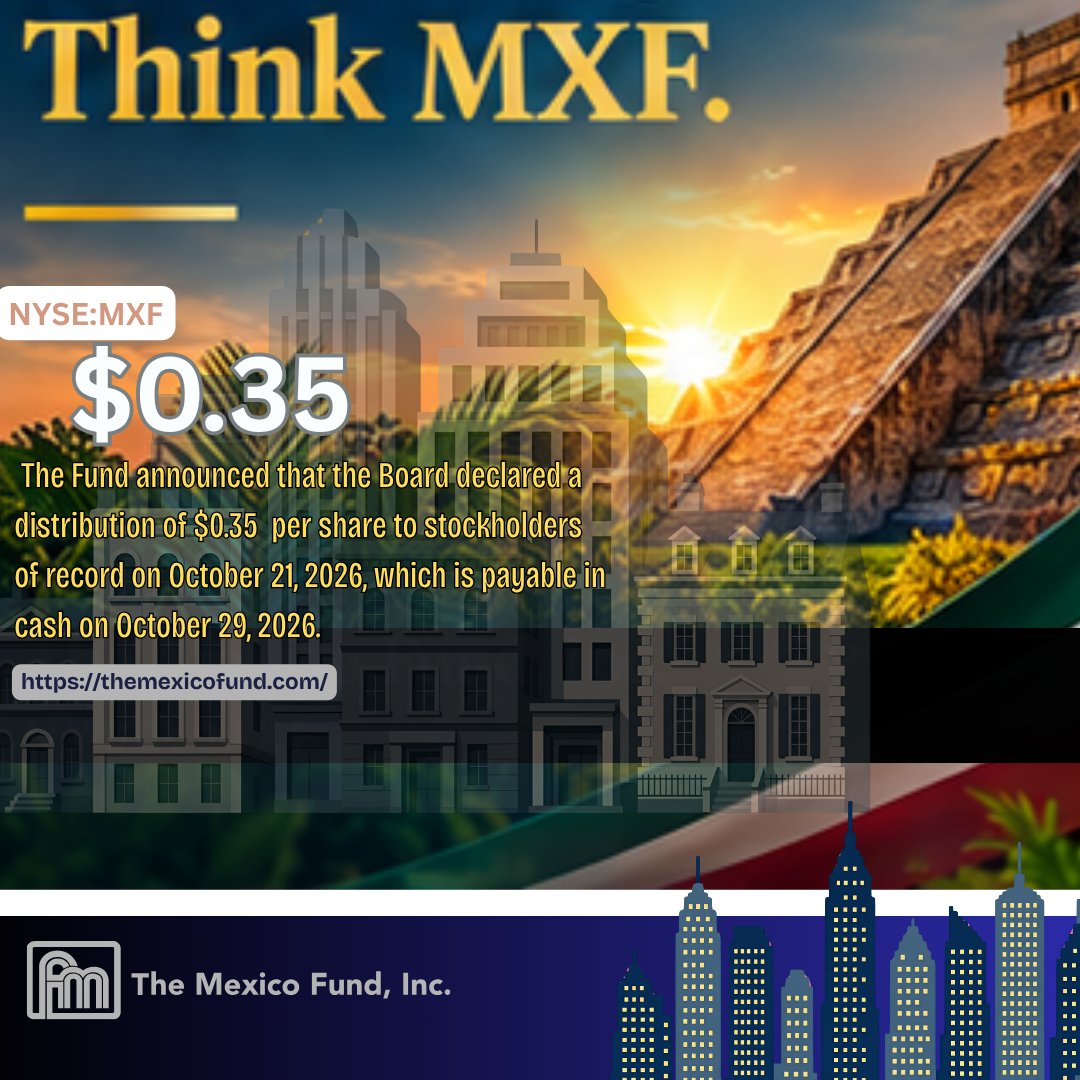 CEFNetwork's tweet photo. MXF: Connecting your portfolio to Mexico.😇

Learn more: https://t.co/M7nnvm3eXG

#MXF #MexicoFund #ClosedEndFund #EmergingMarkets #LatinAmericaInvesting #GlobalMarkets #LongTermGrowth #CEF #DividendInvesting #CapitalAppreciation #PortfolioStrategy https://t.co/eIZtmV0Tef