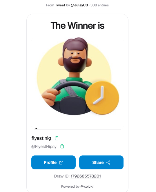 JulsyCS's tweet photo. @raindotgg The winners are 

🥇 @FlyestHipsy   DRAW ID: 1792665578201
🥈 @Imsultanrahe   DRAW ID: 1792665616082 https://t.co/kPJPeAagu9