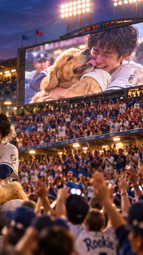 japan_nobunaga's tweet photo. At a minor league baseball game in North Carolina, the most famous warrior on the field was not a baseball player.

It was a two year old Golden Retriever named Rookie whose duty was to carry wooden bats back to the dugout.

Rookie was terrible at his duty.

In the first inning, he sprinted to home plate, ignored the bat, stole the umpire's dirt brush out of his pocket, and ran a victory lap around all four bases while four thousand people lost their minds.

In the third inning, he stopped behind second base and rolled onto his back until the opposing shortstop scratched his belly.

In my country, an undisciplined retainer is dismissed. Here, they put his face on caps.

In the eighth inning, a nineteen year old rookie player struck out for the fourth time that night.

He walked into the dugout, threw his helmet down, sat on the bottom step in the shadows, and buried his face in a white towel so the cameras would not see him crying.

Even his coaches were afraid to speak to him.

Rookie did not care about batting averages.

With a pine tar bat still sideways in his jaws, the golden dog trotted straight down the concrete steps, dropped the bat with a clatter, and shoved his wet nose right under the boy's towel.

He climbed entirely into the teenager's lap, all seventy pounds of him, and licked the salt off his face until the boy wrapped both arms around the dog's neck and started laughing through his tears.

The stadium camera put them on the giant screen in center field.

Four thousand fans stood up and cheered louder for a boy hugging a dog after a strikeout than they did for any home run.

A sword can win a battle, but only a golden dog knows how to rescue a defeated warrior in front of four thousand witnesses.