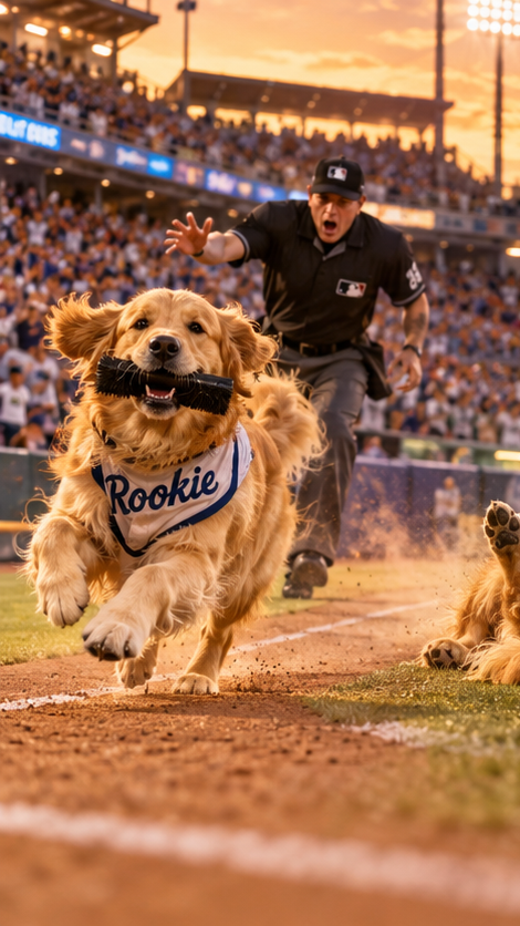 japan_nobunaga's tweet photo. At a minor league baseball game in North Carolina, the most famous warrior on the field was not a baseball player.

It was a two year old Golden Retriever named Rookie whose duty was to carry wooden bats back to the dugout.

Rookie was terrible at his duty.

In the first inning, he sprinted to home plate, ignored the bat, stole the umpire's dirt brush out of his pocket, and ran a victory lap around all four bases while four thousand people lost their minds.

In the third inning, he stopped behind second base and rolled onto his back until the opposing shortstop scratched his belly.

In my country, an undisciplined retainer is dismissed. Here, they put his face on caps.

In the eighth inning, a nineteen year old rookie player struck out for the fourth time that night.

He walked into the dugout, threw his helmet down, sat on the bottom step in the shadows, and buried his face in a white towel so the cameras would not see him crying.

Even his coaches were afraid to speak to him.

Rookie did not care about batting averages.

With a pine tar bat still sideways in his jaws, the golden dog trotted straight down the concrete steps, dropped the bat with a clatter, and shoved his wet nose right under the boy's towel.

He climbed entirely into the teenager's lap, all seventy pounds of him, and licked the salt off his face until the boy wrapped both arms around the dog's neck and started laughing through his tears.

The stadium camera put them on the giant screen in center field.

Four thousand fans stood up and cheered louder for a boy hugging a dog after a strikeout than they did for any home run.

A sword can win a battle, but only a golden dog knows how to rescue a defeated warrior in front of four thousand witnesses.
