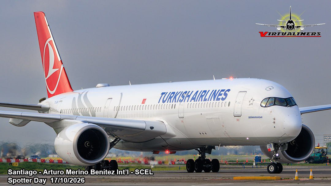 Virtualiners's tweet photo. Turkish Airline, #Airbus #A350-941, TC-LHB, rodando hacia su puente de embarque.

Santiago/Arturo Merino Benítez [#SCL/#SCEL] 🇨🇱

#AvGeek #aviationlovers #aviationgeek #aviationphotography 
#spotterdayscl2026 #spotterschile #virtualiners https://t.co/R1eVeE0KJs
