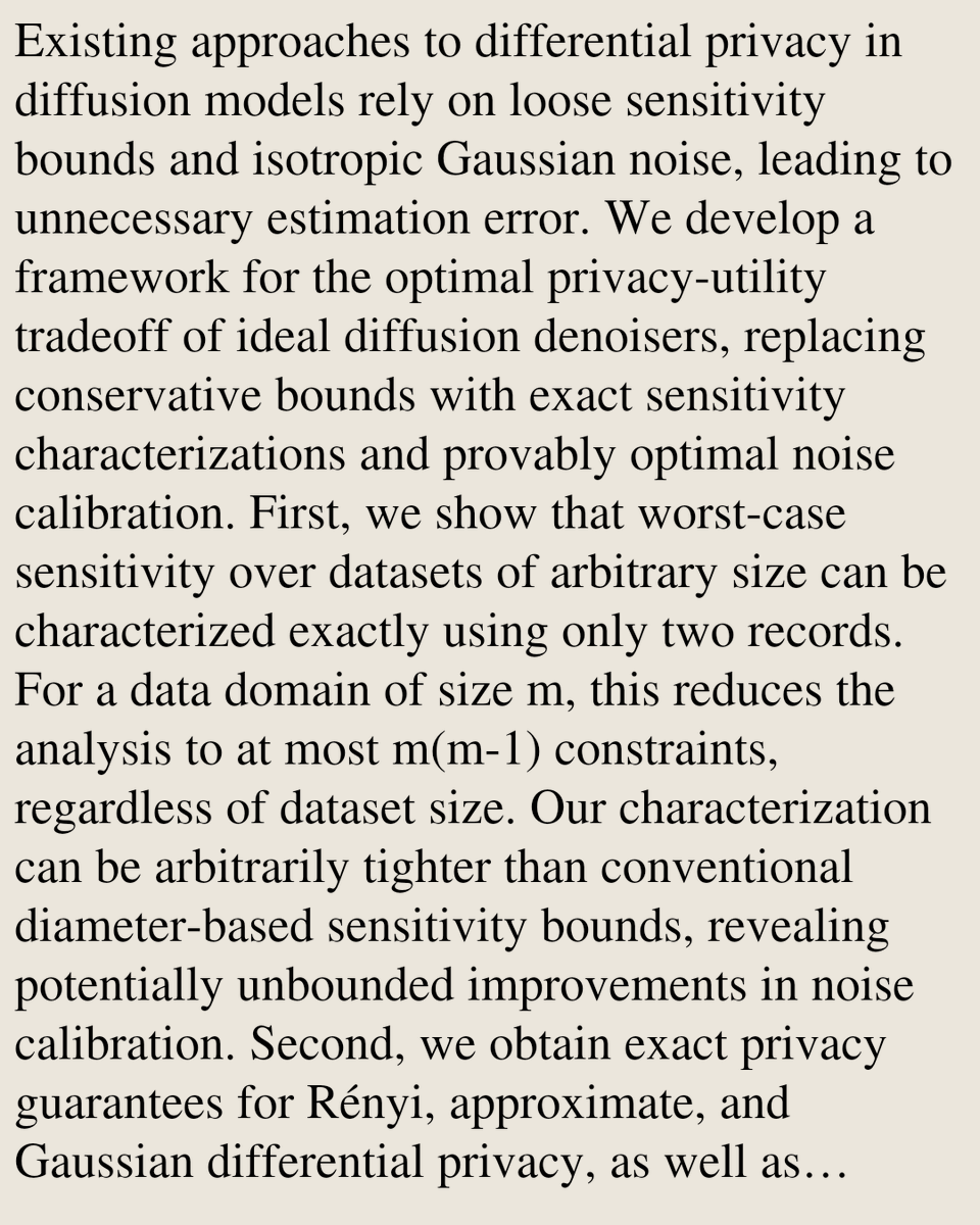 Encoding's tweet photo. Diffusion Sensitivity Geometry and Strong Duality for Optimal Privacy-Utility Tradeoffs

Tue Do, Daniel Alabi
https://t.co/TuWrbns2rG [𝚌𝚜.𝙸𝚃 𝚌𝚜.𝙲𝚁] https://t.co/NzU2bq128i