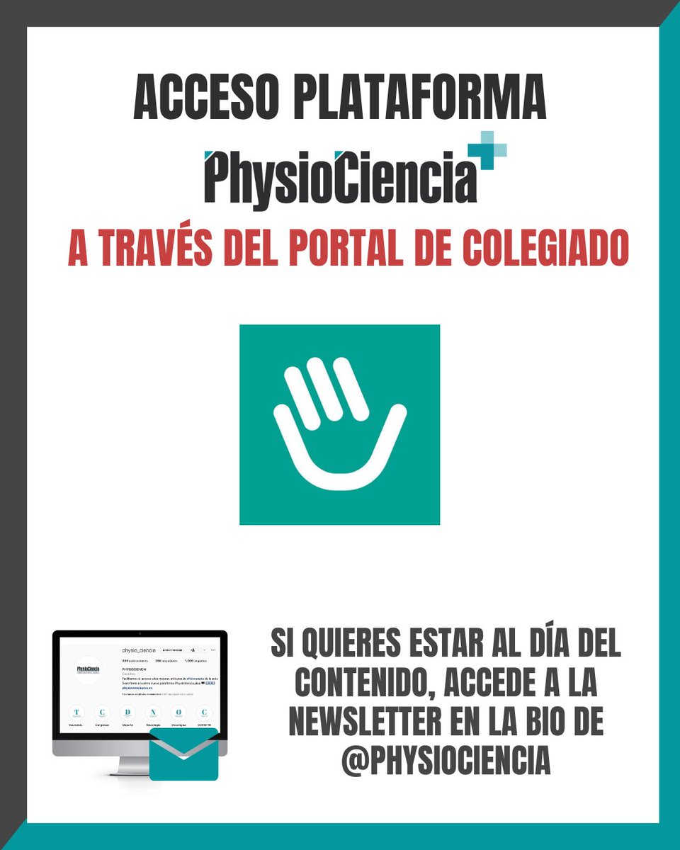 ColFiCat's tweet photo. 🔥 Fisioterapeuta, ja tens disponibles aquests nous continguts de @physiociencia!

✅ Recorda que com a col·legiat i col·legiada tens accés gratuït a tots els continguts que t'ofereix aquesta plataforma.

👉 Pots accedir-hi a través de la teva intranet del CFC. https://t.co/GZaRjTtlTF