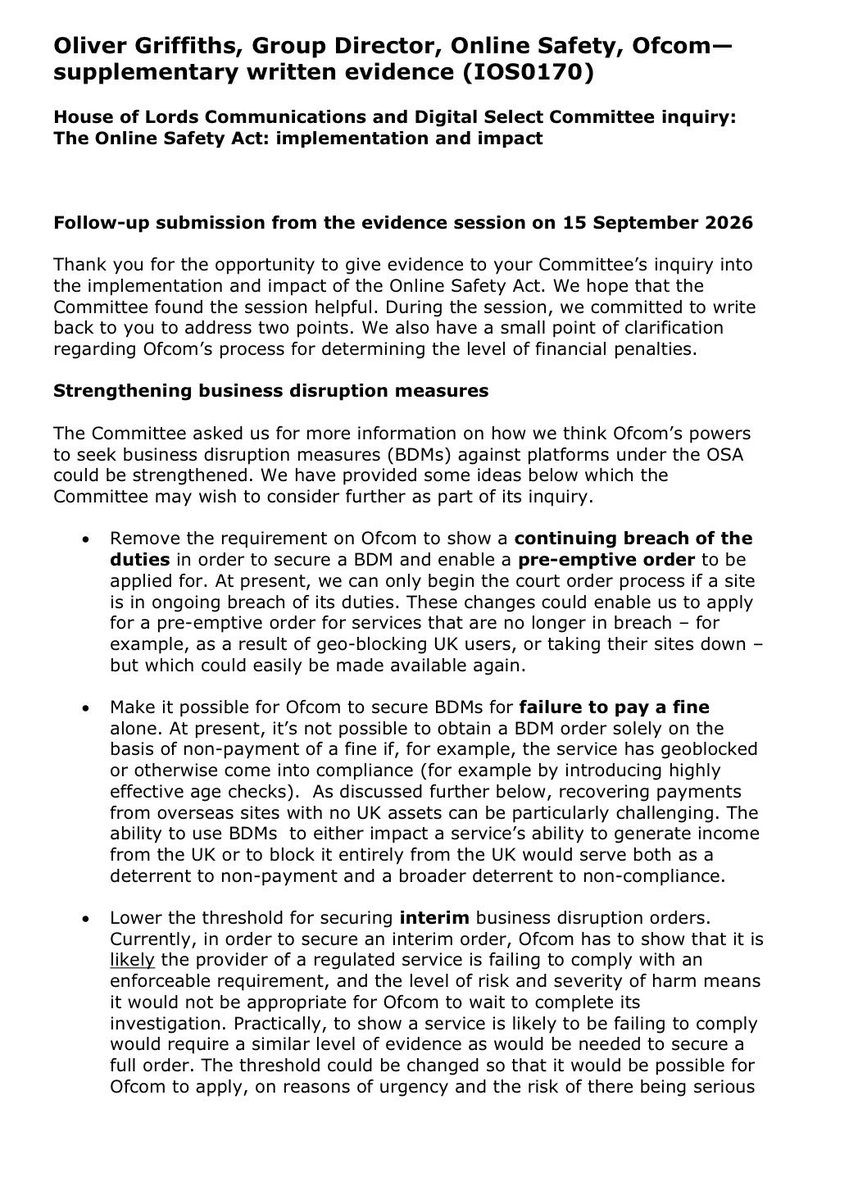 prestonjbyrne's tweet photo. Ofcom wants to be able to block websites that are not dangerous and perfectly lawful to operate in the United States simply because they refuse to pay Ofcom’s fines. 

It’s the UK’s right to legislate thus, but it would make the UK the most censored country in the West. https://t.co/u6iMO48odb