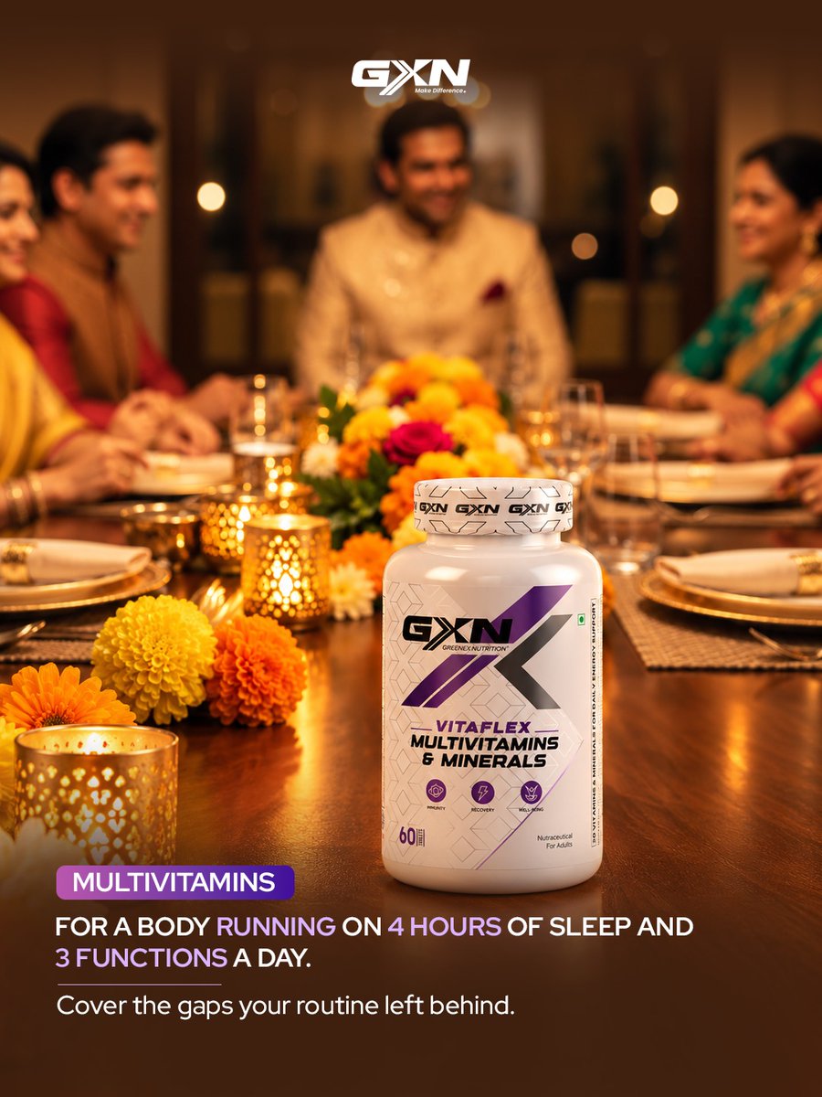 go_gxn's tweet photo. Skip the third ladoo, not these 4. π
Protein, Multivitamins, Liver MAX and Creatine: the festive basics. Which one do you always forget? Tell us below. π
#GXN #FestiveSeason #SupplementStack #MakeDifference https://t.co/vSm4F9xBTU