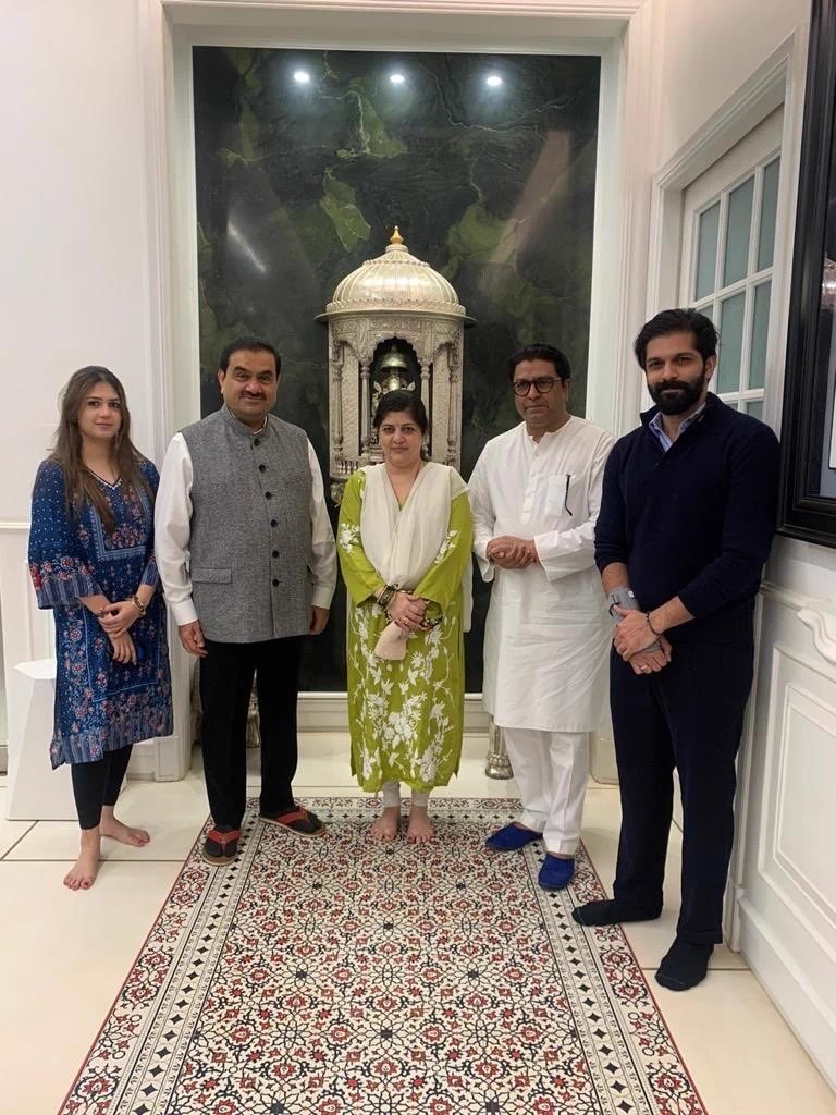Starboy2079's tweet photo. Raj Thackeray posted a fake propaganda documentary to claim close ties between PM Modi and industrialist Adani but forgot to add these photos in documentary👇 https://t.co/Bs65Xarbvi