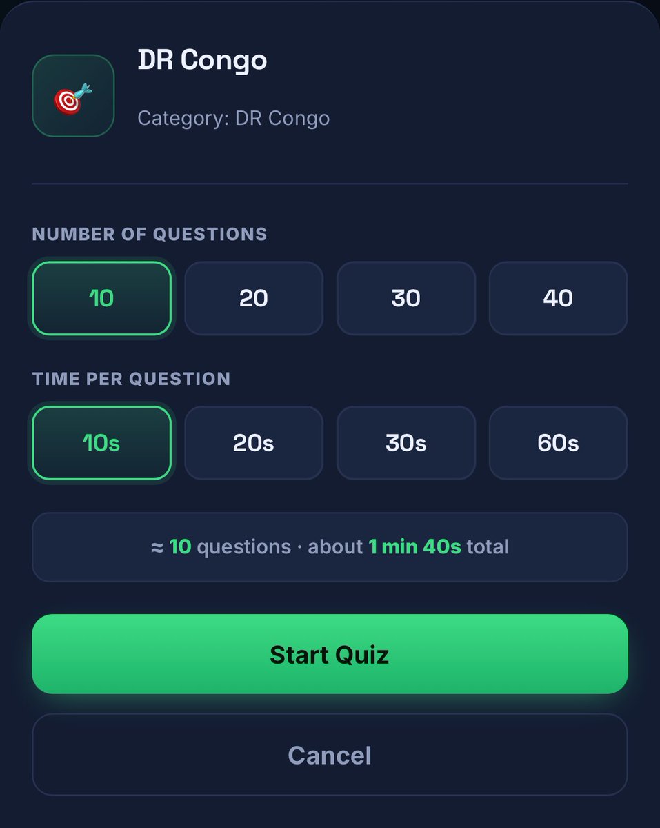 martony_zinx's tweet photo. The heart of Africa is on the board. 🇨🇩
 
DR CONGO is now live on Naija Chronicles.
 
The first question anyone sees:
"What is the capital city of the Democratic Republic of the Congo?"
A — Lubumbashi
B — Goma
C — Kinshasa
D — Kisangani
 
If you know, you know. https://t.co/QPFOgqLAC7