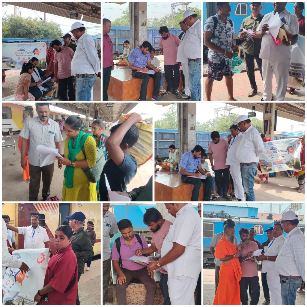 drmubl's tweet photo. As part of Special Campaign 6.0 and the nationwide Rail Jan Samvaad initiative, passengers at Toranagallu Junction Railway Station shared their feedback and suggestions on railway services and passenger amenities, contributing to efforts to improve passenger convenience.

#SpecialCampaign6 #JanSamvaad #SCDPM6