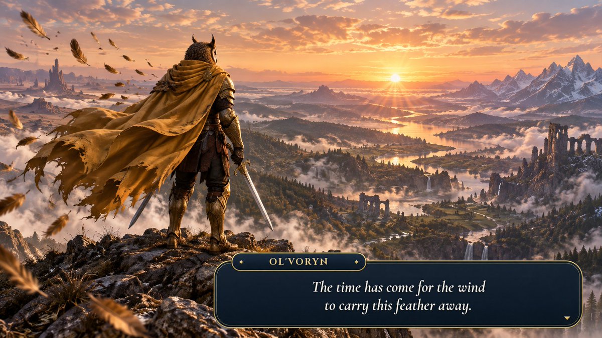 ValanniaGame's tweet photo. 📜 Altari Chronicles · V

"The time has come for the wind to carry this feather away."

The peoples of Valannia would one day call him The Yellow Knight. https://t.co/ZoKF867OSy