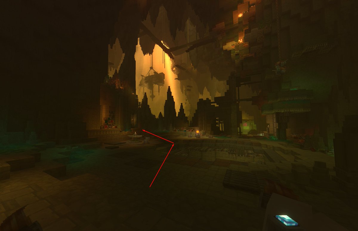 BGrincenko's tweet photo. #Hytale 
Well then, let me show you all the interesting things I’ve spotted in The Deepworks.

I sing praises to the builders, the work they did is colossal and it's clear how much soul was put into it.
Before you repeat what I will show you below, you need to have the animal transformation potion with you, the cheapest potion is the dog transformation potion, which I will use later because what is placed cannot be picked up. Just think about it, they implemented the animal transformation potion here...it's brilliant.

In the end, we get a chest with richer loot than usual.