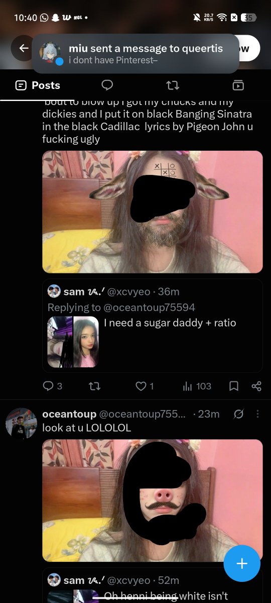 xcvyeo's tweet photo. Please go mass report this guy for child safety and hate. He's racist to black people, a white supremacist, makes rape jokes on minors and edits their photo using ai, his whole page is about hating women and children. He's an iraqian adult jumping minors. @oceantoup75594 https://t.co/njeRiswlWG