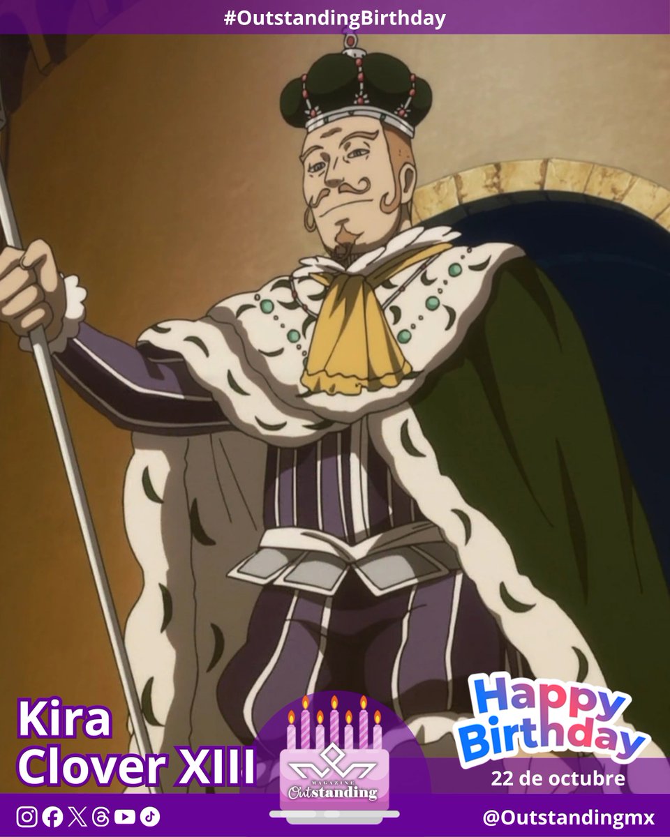 Outstandingmx's tweet photo. 🎂 ¡#TanjoubiOmedetou, Augustus Kira Clover XIII! 👑

Si lo festejas… puede que te nombre Caballero Real ⚜️💫

#OutstandingAnimeBirthday #OutstandingAnime #BlackClover #Anime #Manga #RoyalKnights https://t.co/OLRPvbvacN