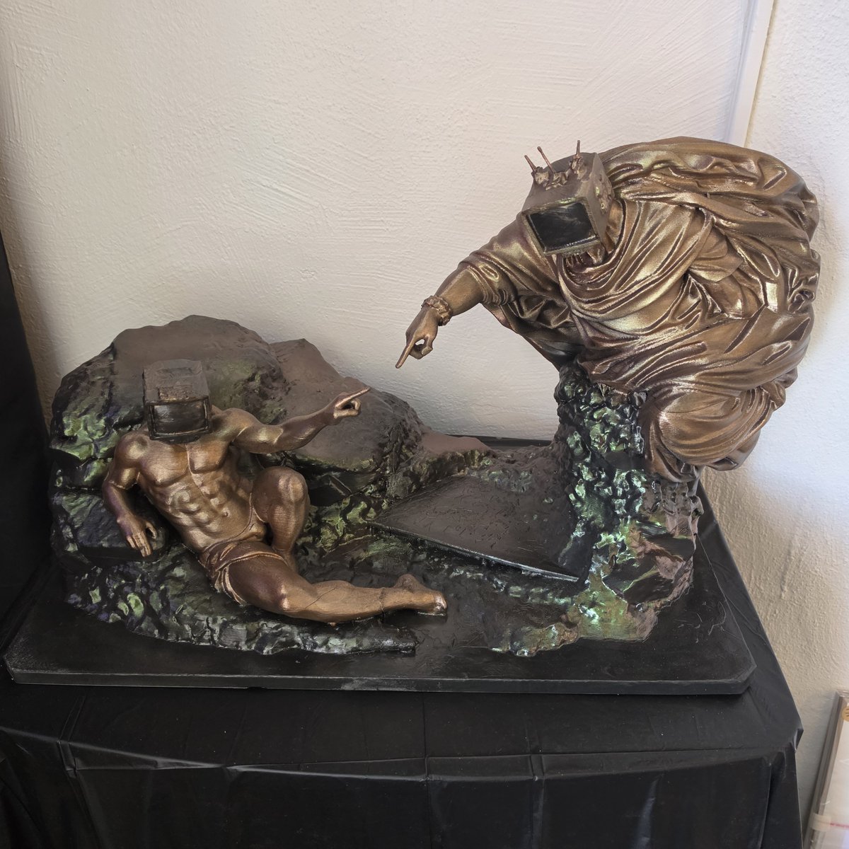 deltasauce's tweet photo. Bought some art in Marfa! 

"Creation of Statix" by @cryptopeng1. https://t.co/hRQX804eTQ